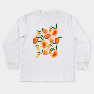 Mango Extravaganza- Papercut Tropical Medley Kids Long Sleeve T-Shirt